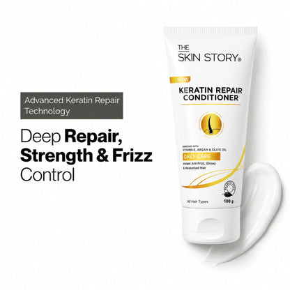 The Skin Story Sulphate Free Anti Frizz Keratin Hair Conditioner, Instant Gloss Smooth Shine, Vit E