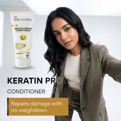 The Skin Story Sulphate Free Anti Frizz Keratin Hair Conditioner, Instant Gloss Smooth Shine, Vit E
