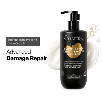 The Skin Story Sulphate Free Keratin Smooth Shampoo For Coloured Treated Hair Prevents Damage Frizz