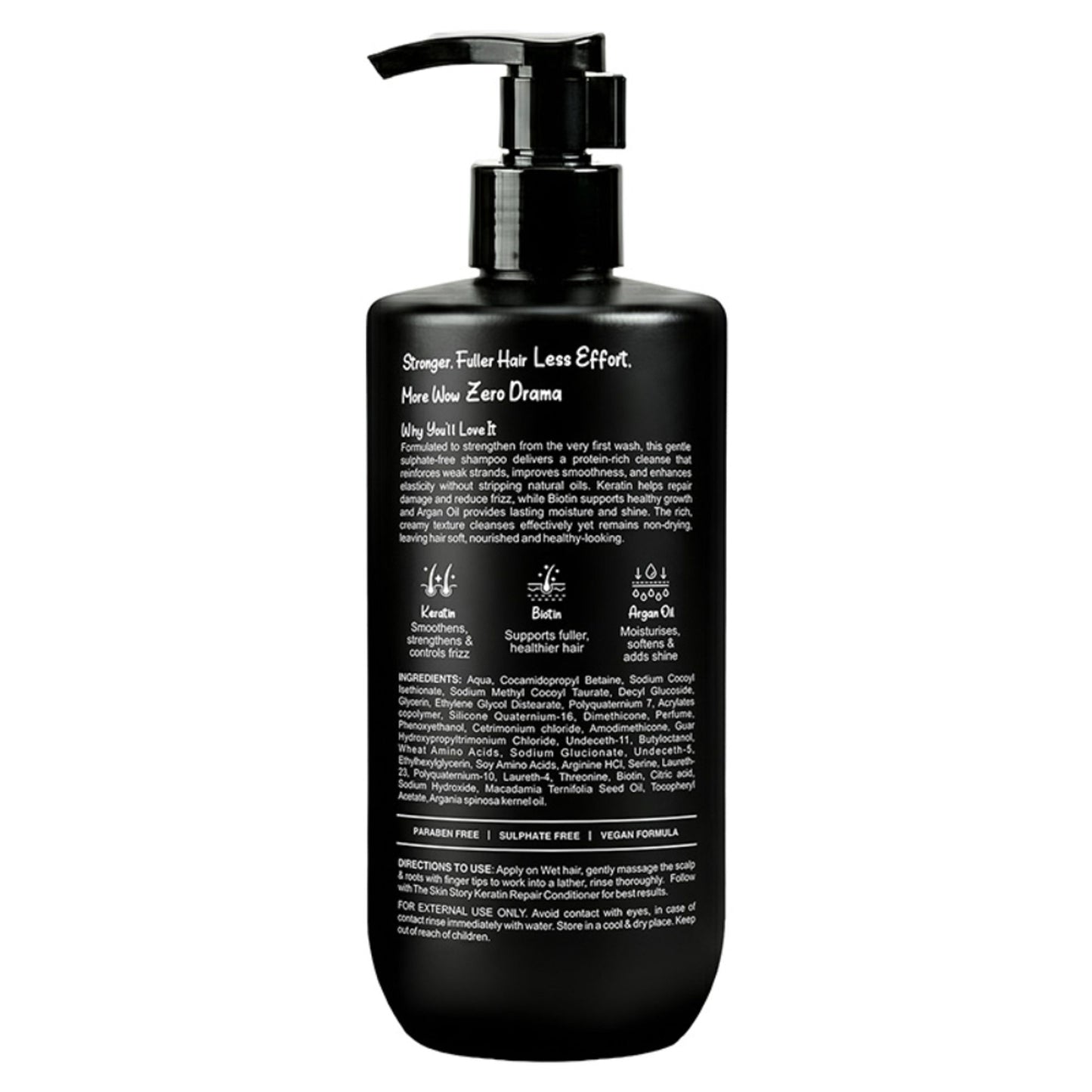 The Skin Story Sulphate Free Keratin Smooth Shampoo For Coloured Treated Hair Prevents Damage Frizz