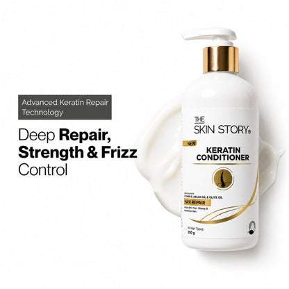 The Skin Story Sulphate Free Anti Frizz Keratin Hair Conditioner, Instant Gloss Smooth Shine, Vit E