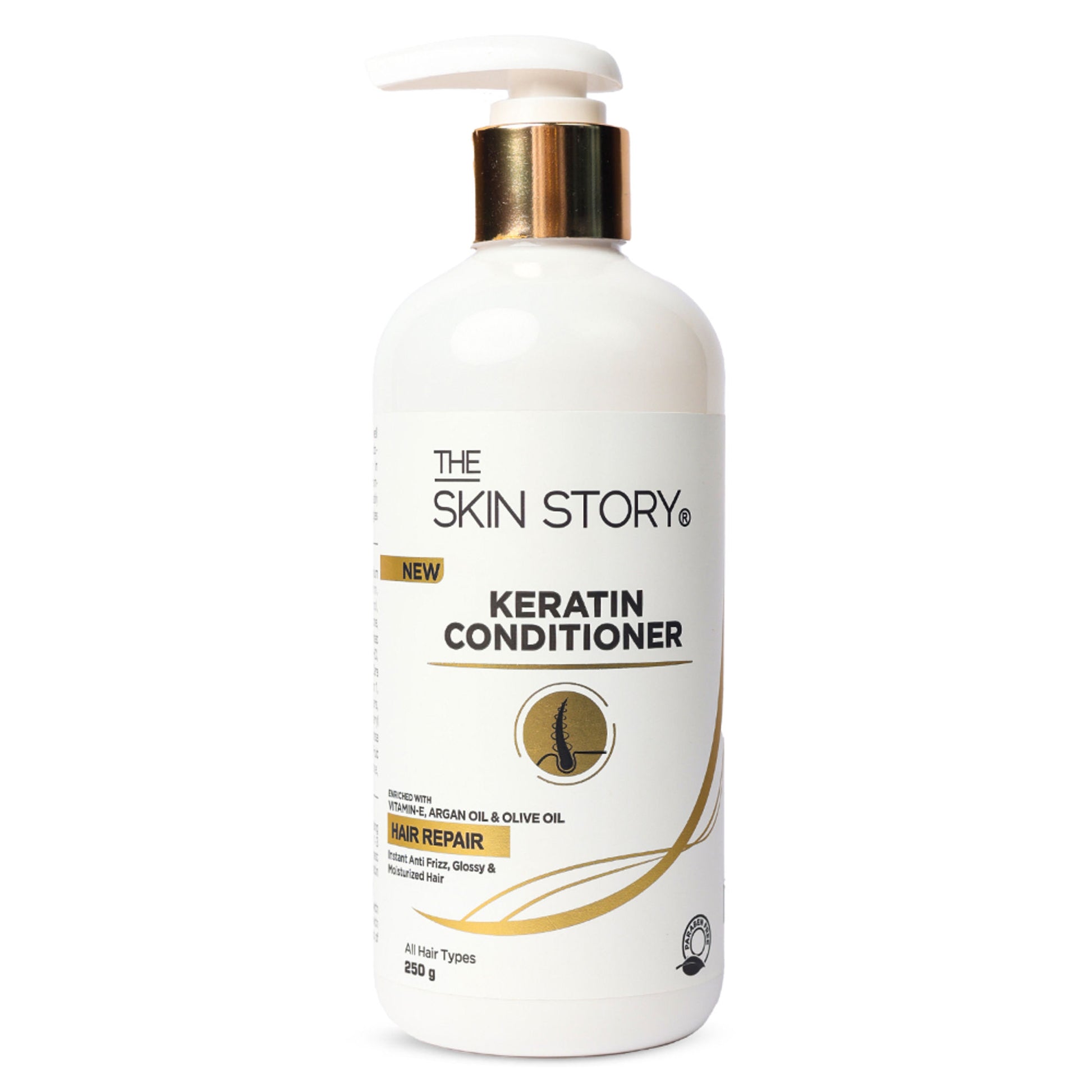The Skin Story Sulphate Free Anti Frizz Keratin Hair Conditioner, Instant Gloss Smooth Shine, Vit E