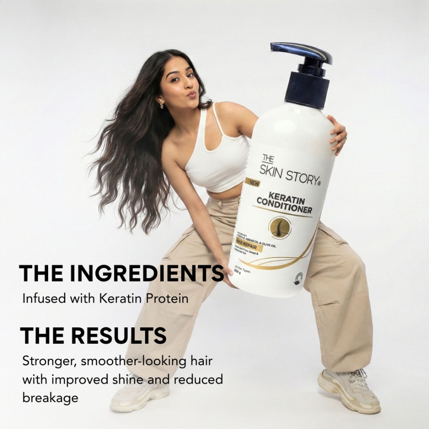 The Skin Story Sulphate Free Anti Frizz Keratin Hair Conditioner, Instant Gloss Smooth Shine, Vit E