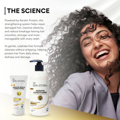 The Skin Story Sulphate Free Anti Frizz Keratin Hair Conditioner, Instant Gloss Smooth Shine, Vit E