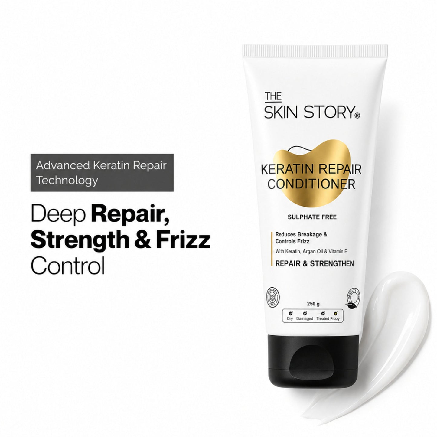 The Skin Story Sulphate Free Keratin Conditioner For Coloured Dry Frizzy Damaged Hair With Vitamin E