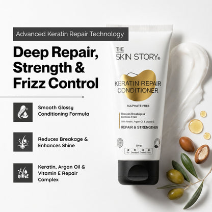 The Skin Story Sulphate Free Keratin Conditioner For Coloured Dry Frizzy Damaged Hair With Vitamin E