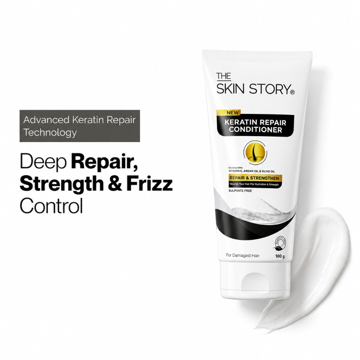 The Skin Story Sulphate Free Keratin Conditioner For Coloured Dry Frizzy Damaged Hair With Vitamin E