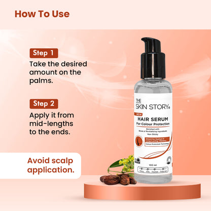 The Skin Story Colour Protection Anti Frizz Hair Serum For Coloured Treated Hair, Non Sticky Shine