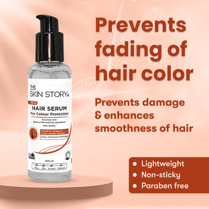 The Skin Story Colour Protection Anti Frizz Hair Serum For Coloured Treated Hair, Non Sticky Shine