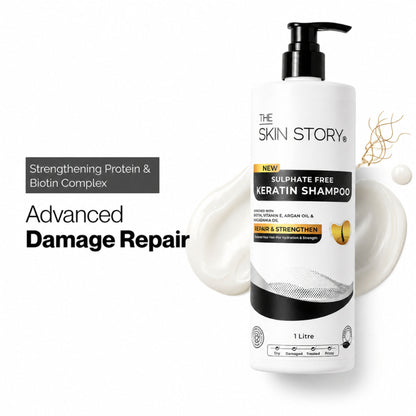 The Skin Story Sulphate Free Keratin Smooth Shampoo For Coloured Treated Hair Prevents Damage Frizz