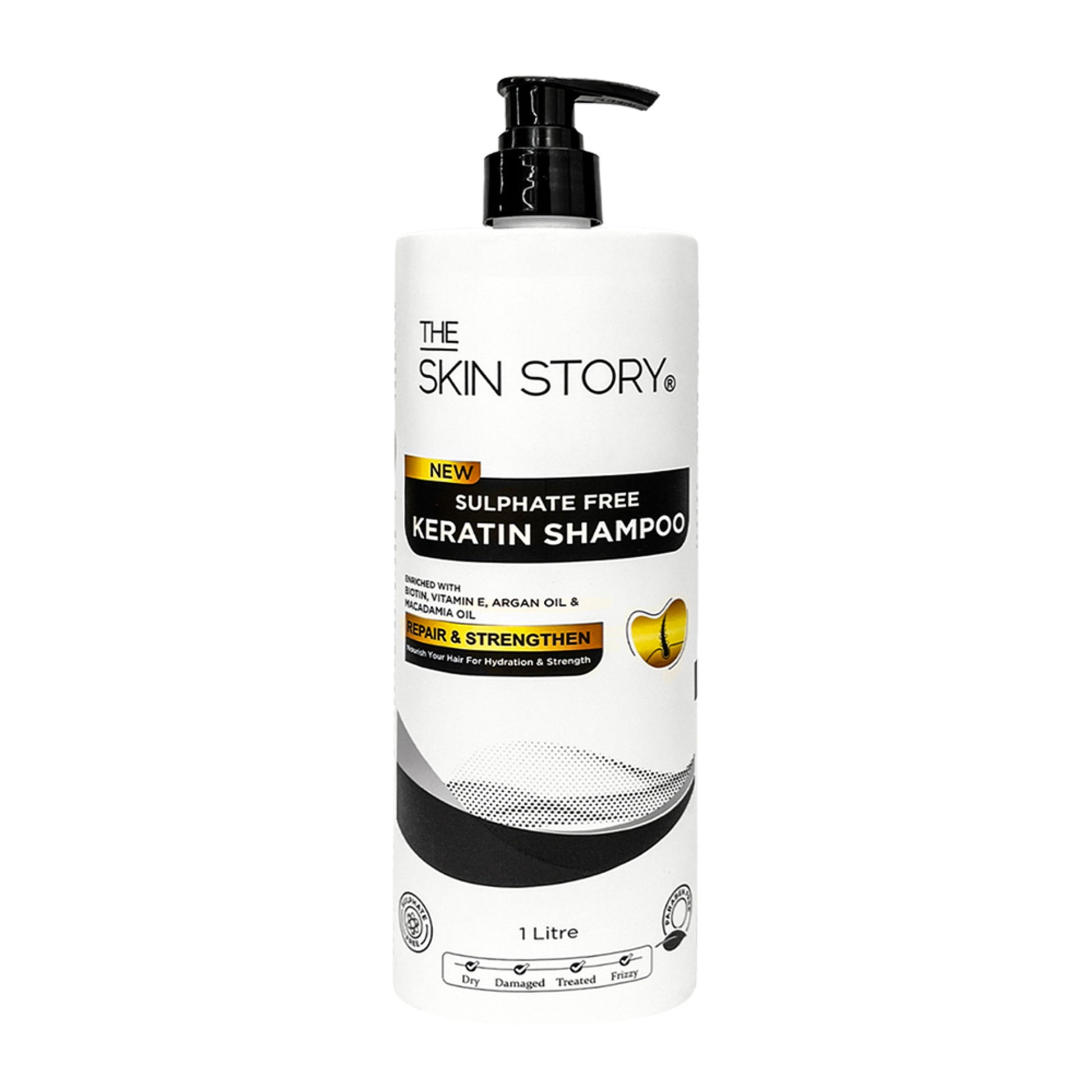The Skin Story Sulphate Free Keratin Smooth Shampoo For Coloured Treated Hair Prevents Damage Frizz