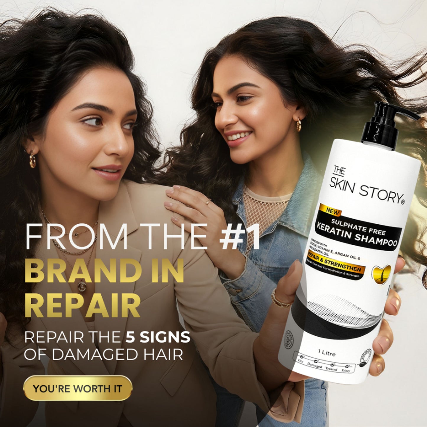 The Skin Story Sulphate Free Keratin Smooth Shampoo For Coloured Treated Hair Prevents Damage Frizz