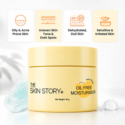 The Skin Story Oil Free Face Moisturizer For Oily Acne Prone Skin Hydrates Adds Glow - Niacinamide