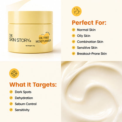 The Skin Story Oil Free Face Moisturizer For Oily Acne Prone Skin Hydrates Adds Glow - Niacinamide