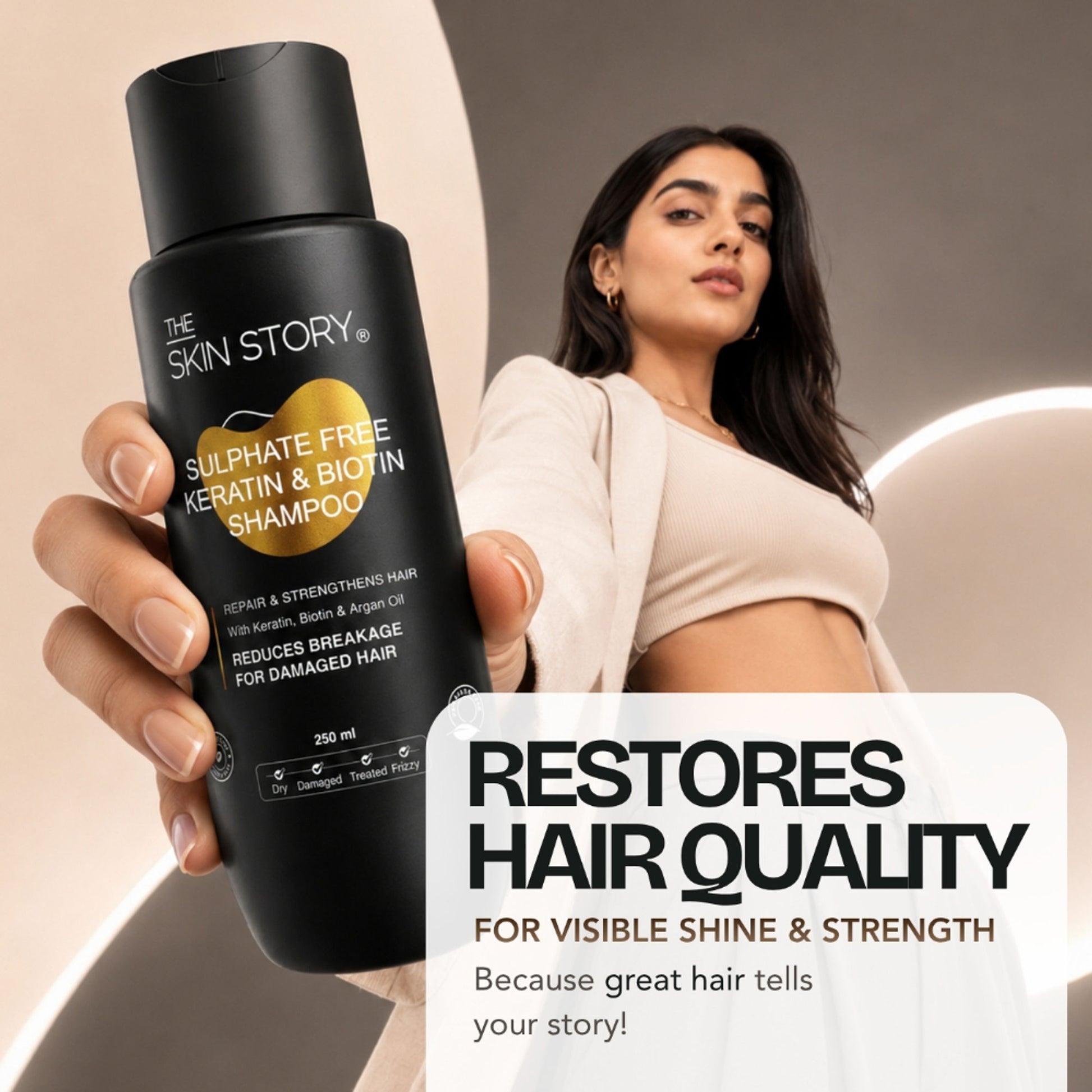 The Skin Story Sulphate Free Keratin Smooth Shampoo For Coloured Treated Hair Prevents Damage Frizz