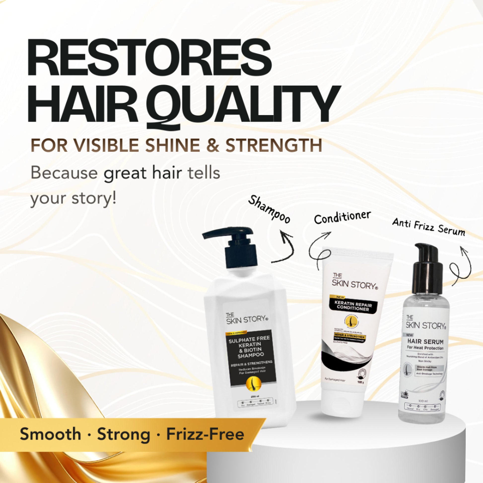 The Skin Story Sulphate Free Keratin Smooth Shampoo For Coloured Treated Hair Prevents Damage Frizz