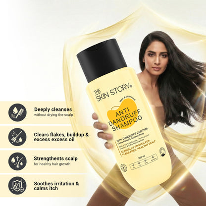The Skin Story Anti Dandruff Deep Ceansing Shampoo Calms & Soothes Scalp With Saniscalp & Argan Oil