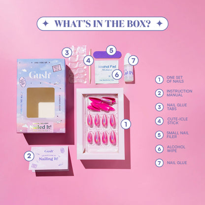 Gush Beauty Nailed It Reusable Luxury Press On Nails With Application Kit - Flirt Alert
