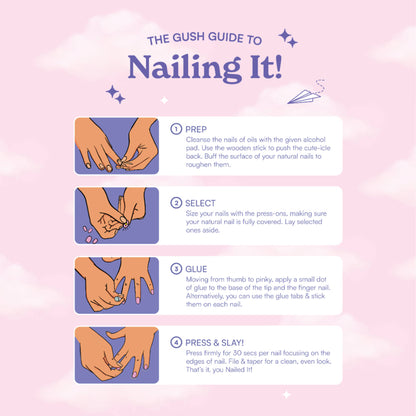 Gush Beauty Nailed It Reusable Luxury Press On Nails With Application Kit - Redhead Energy