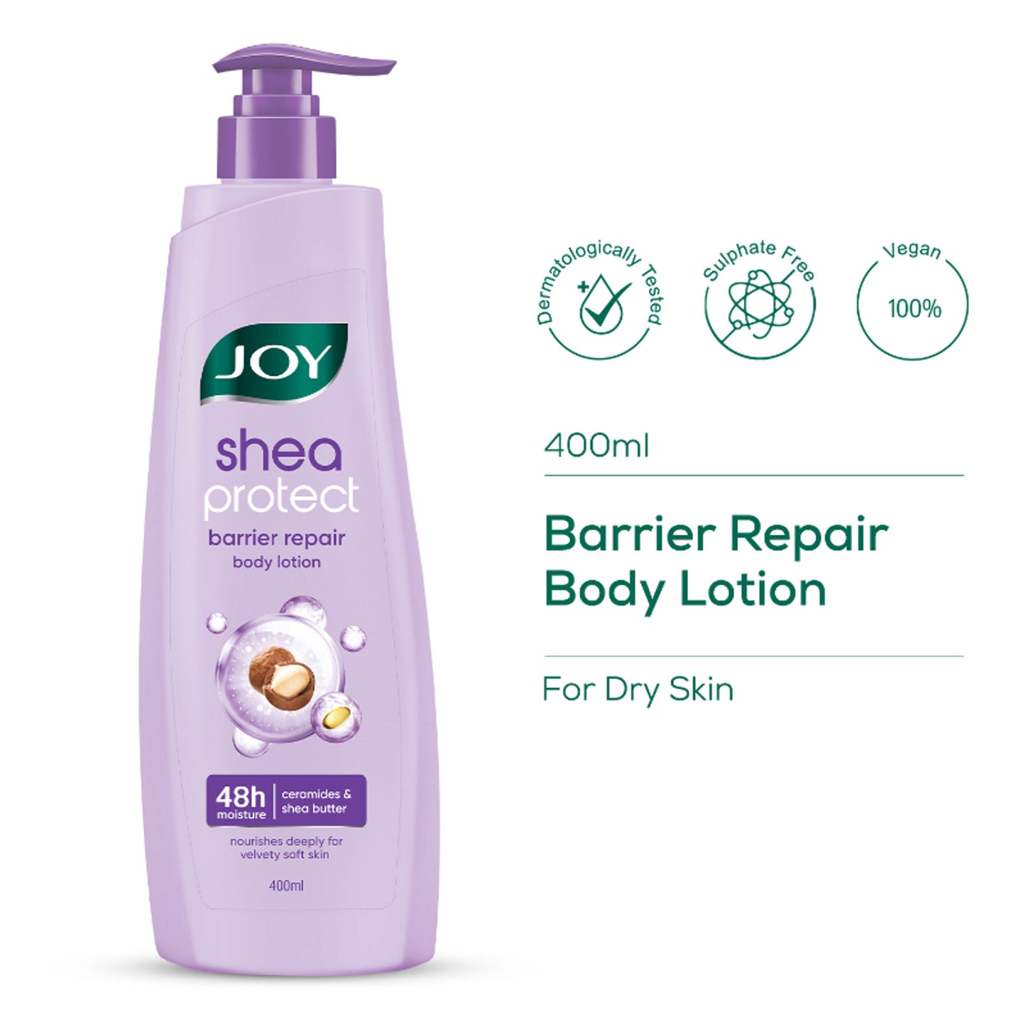 Joy Shea Protect Body Lotion - Barrier Repair, Ceramide & Shea Lotion, 48Hr Nourish