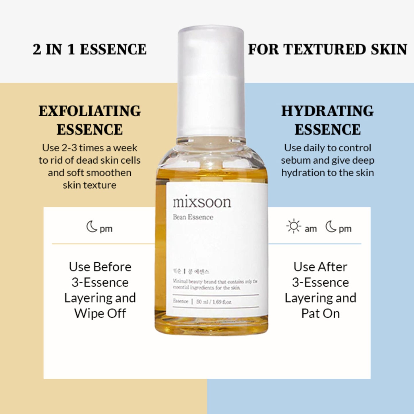 Mixsoon Bean Essence Serum, Hydrates Deeply, Brightens