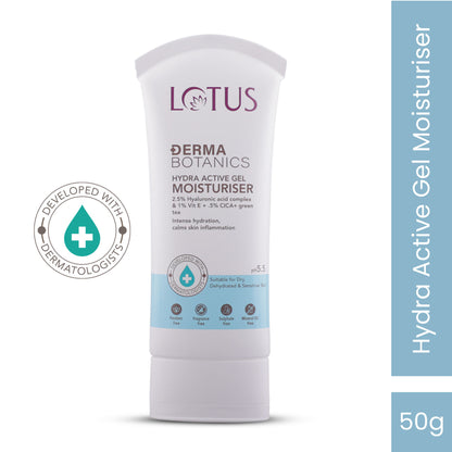 Lotus Dermabotanics Hydra Active Gel Moisturiser 2.5% Hyaluronic Acid Complex, All Skin Types