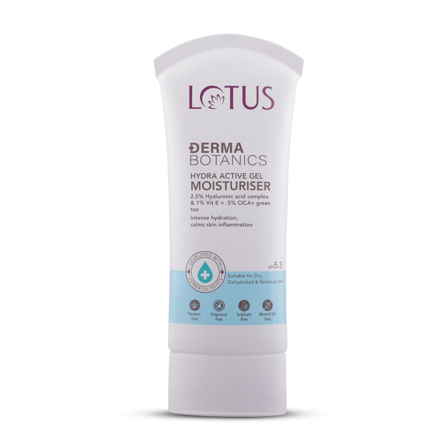 Lotus Dermabotanics Hydra Active Gel Moisturiser 2.5% Hyaluronic Acid Complex, All Skin Types