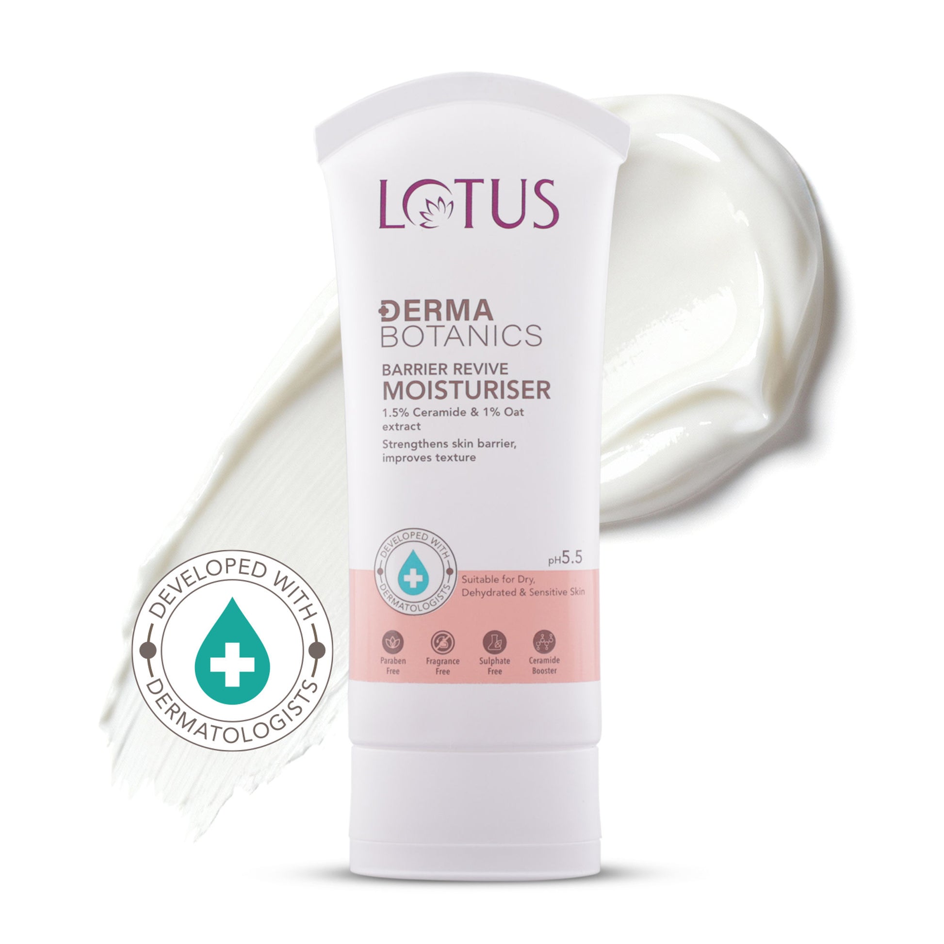 Lotus Dermabotanics Barrier Revive Moisturiser 1.5% Cermaide + 1% Oats Extract, All Skin Types