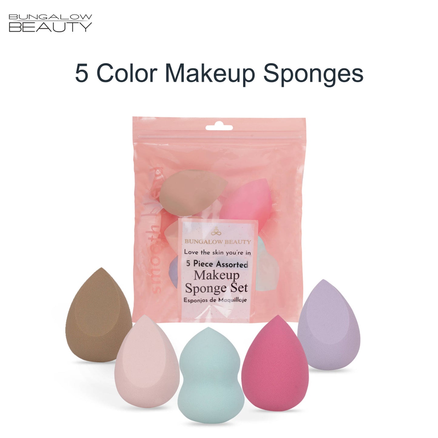 BUNGALOW BEAUTY Makeup Blending Sponge - Pack Of 5