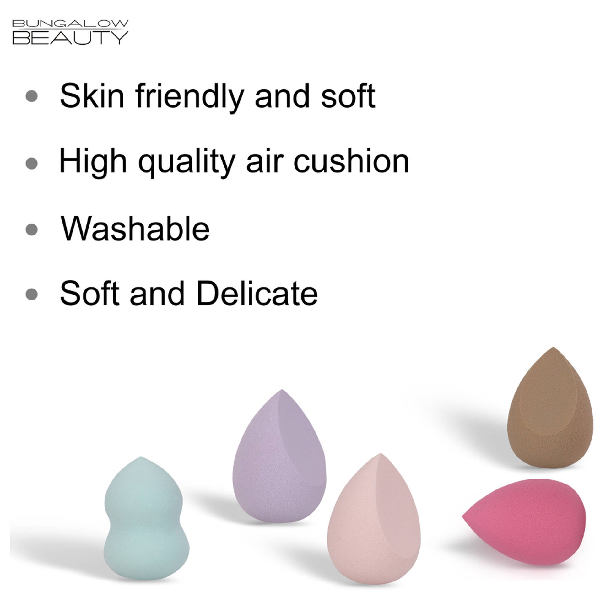 BUNGALOW BEAUTY Makeup Blending Sponge - Pack Of 5