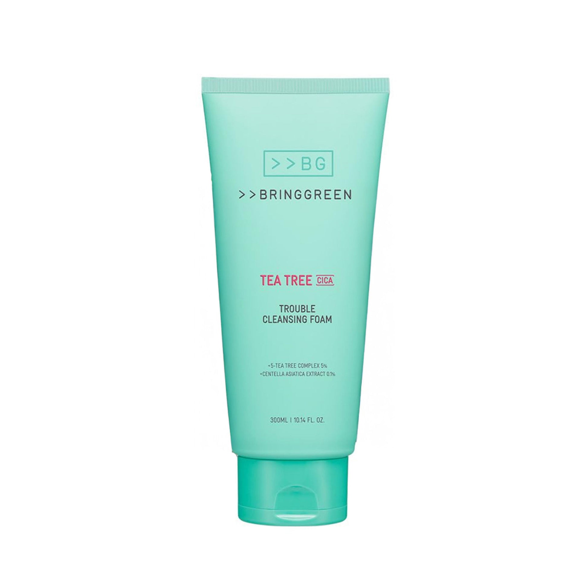 BRING GREEN Tea Tree Cica Trouble Cleansing Foam With Salicylic Acid For Acne-Prone Skin