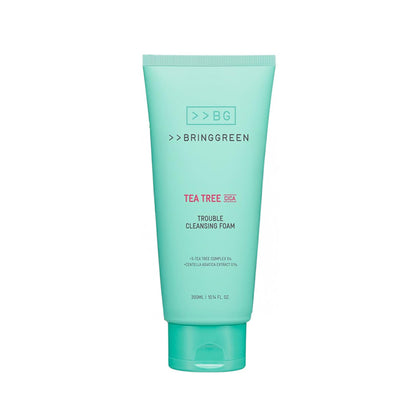 BRING GREEN Tea Tree Cica Trouble Cleansing Foam With Salicylic Acid For Acne-Prone Skin