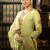 Dhiyona IE Floral Printed Thread Work Straight Kurta With Trousers & With Dupatta