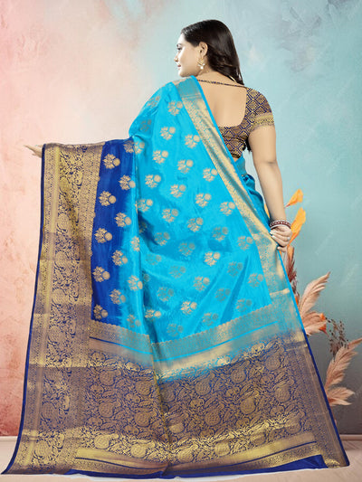 Indyancart RV Women's Banarasi Silk With Jacquard Print Saree  ( KVD688 )