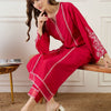 Dhiyona IE Floral Embroidered Notch Neck Zari Panelled Straight Kurta & Trousers