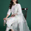 Indyancart IE Women Floral Embroidered Regular Thread Work Kurta with Trousers & Dupatta
