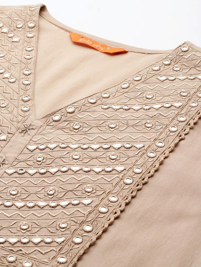Indyancart IE Floral Embroidered Kurta with Trousers & Dupatta
