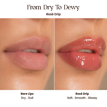 Milagro Beauty Lip Glaze Lip Balm - Rose-drip