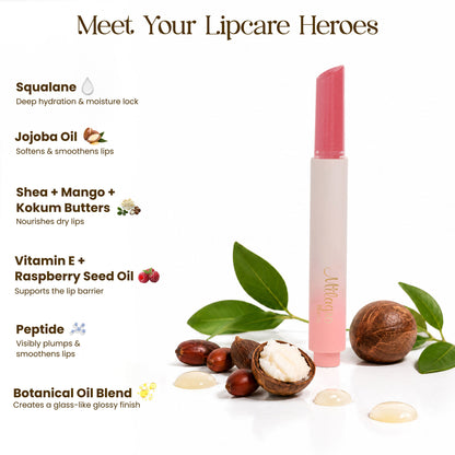 Milagro Beauty Lip Glaze Lip Balm - Rose-drip