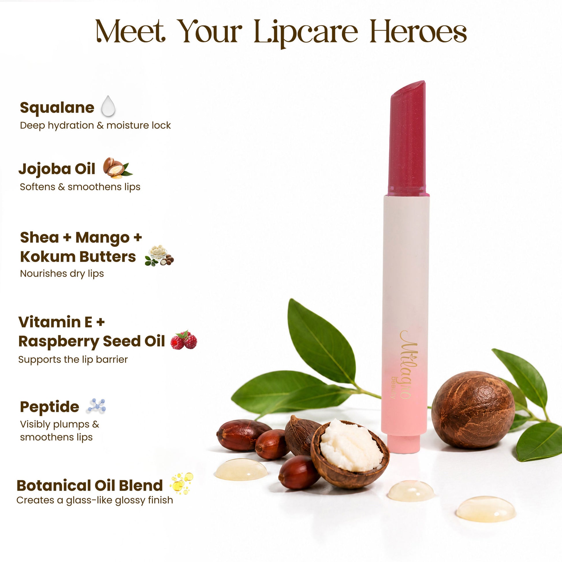 Milagro Beauty Lip Glaze Lip Balm - Cherry Cola