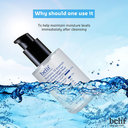 belif Numero10 Essence Korean vegan water toner and brightening serum for glass skin, hydration, and glowing complexion