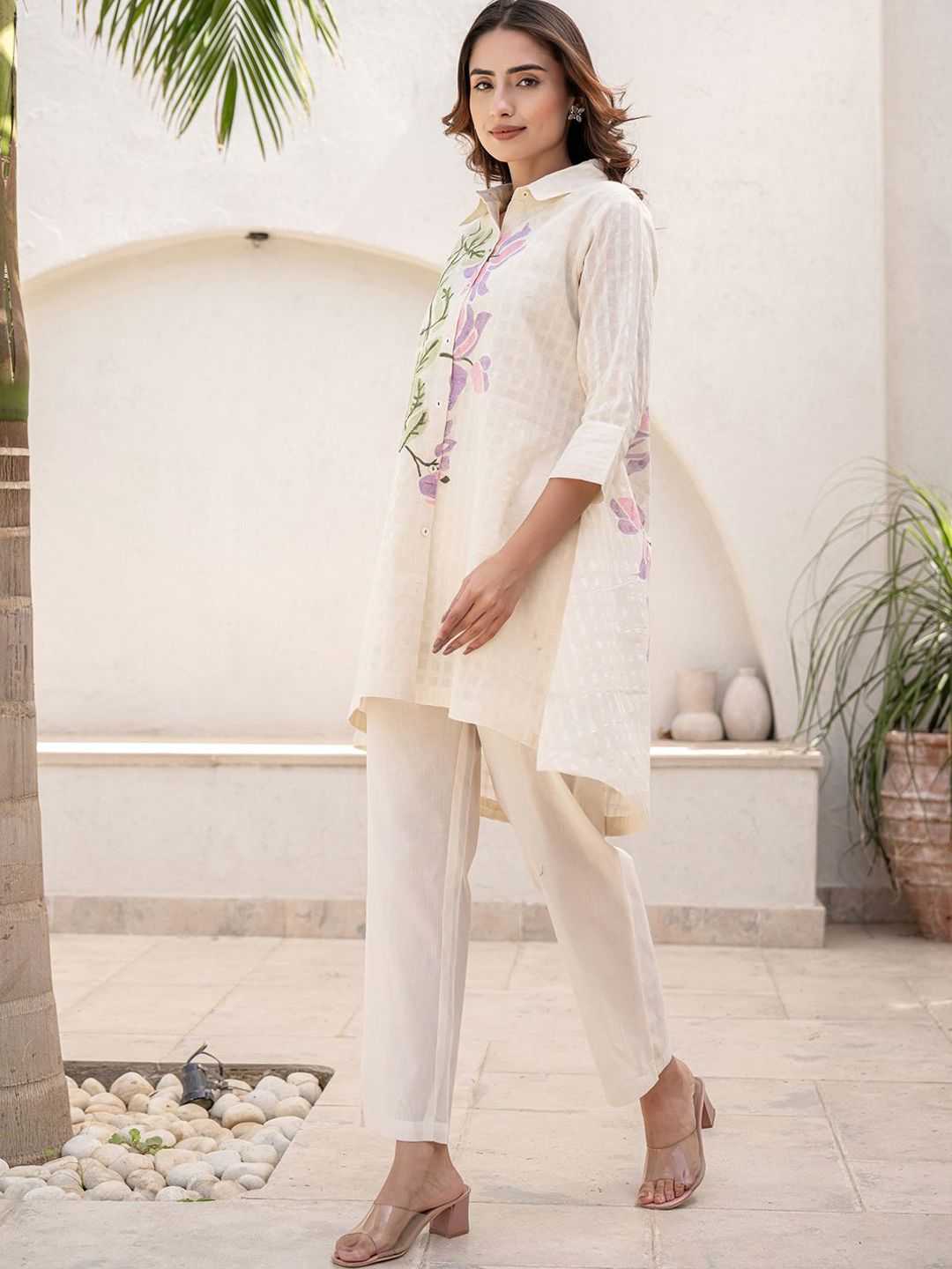 Dhiyona IE Printed Pure Cotton Tunic & Trousers Co-ords