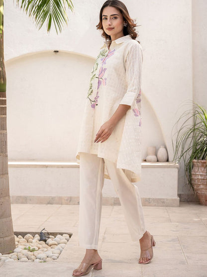 Dhiyona IE Printed Pure Cotton Tunic & Trousers Co-ords