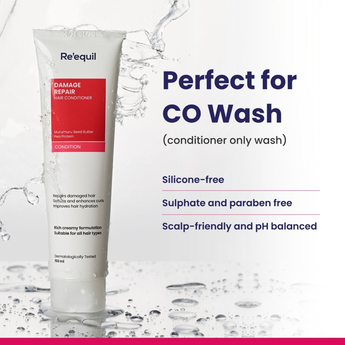 Reequil Damage Repair Conditioner With Murumuru, Seed Butter Pea Protein & Silicone Free