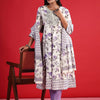 Dhiyona IE Floral Printed Thread Work Pure Cotton Kurta with Trouser & Dupatta