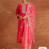 Indyancart IE Ethnic Motifs Embroidered Regular Thread Work Kurta With Trousers & With Dupatta