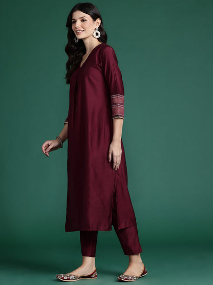 Dhiyona IE Pleated Liva Kurta with Trousers