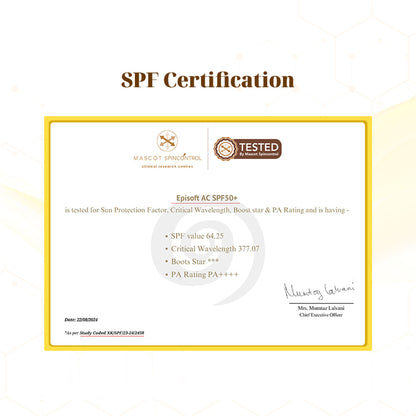 Episoft AC SPF 50+ Hydrating Sunscreen