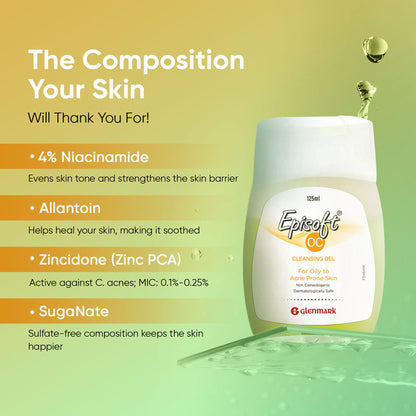Episoft oily skin cleanser for acne-prone skin, daily facewash for men and women, with gentle foaming action.