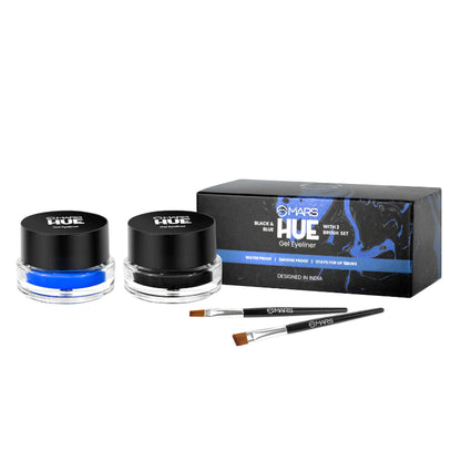 MARS Cosmetics 2-In-1 Hue Gel Eyeliner With 2 Brush Set - 1